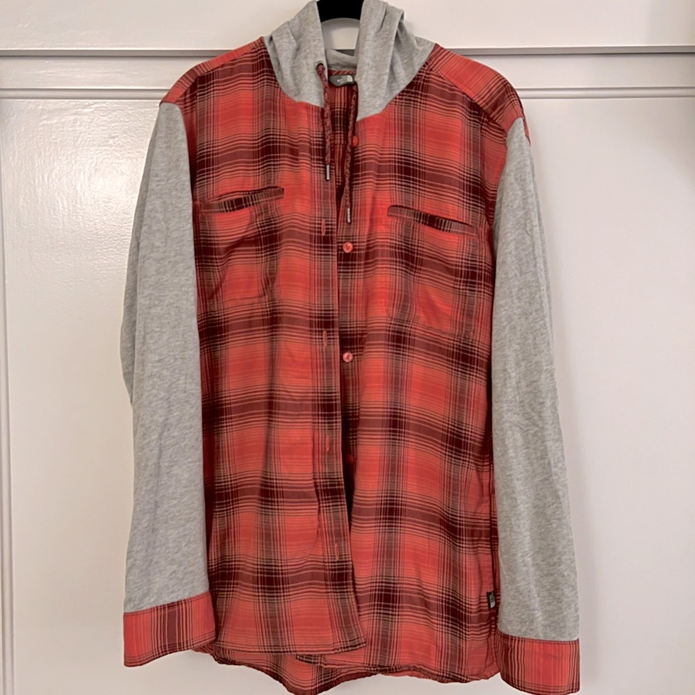 The North Face plaid cotton hooded jacket